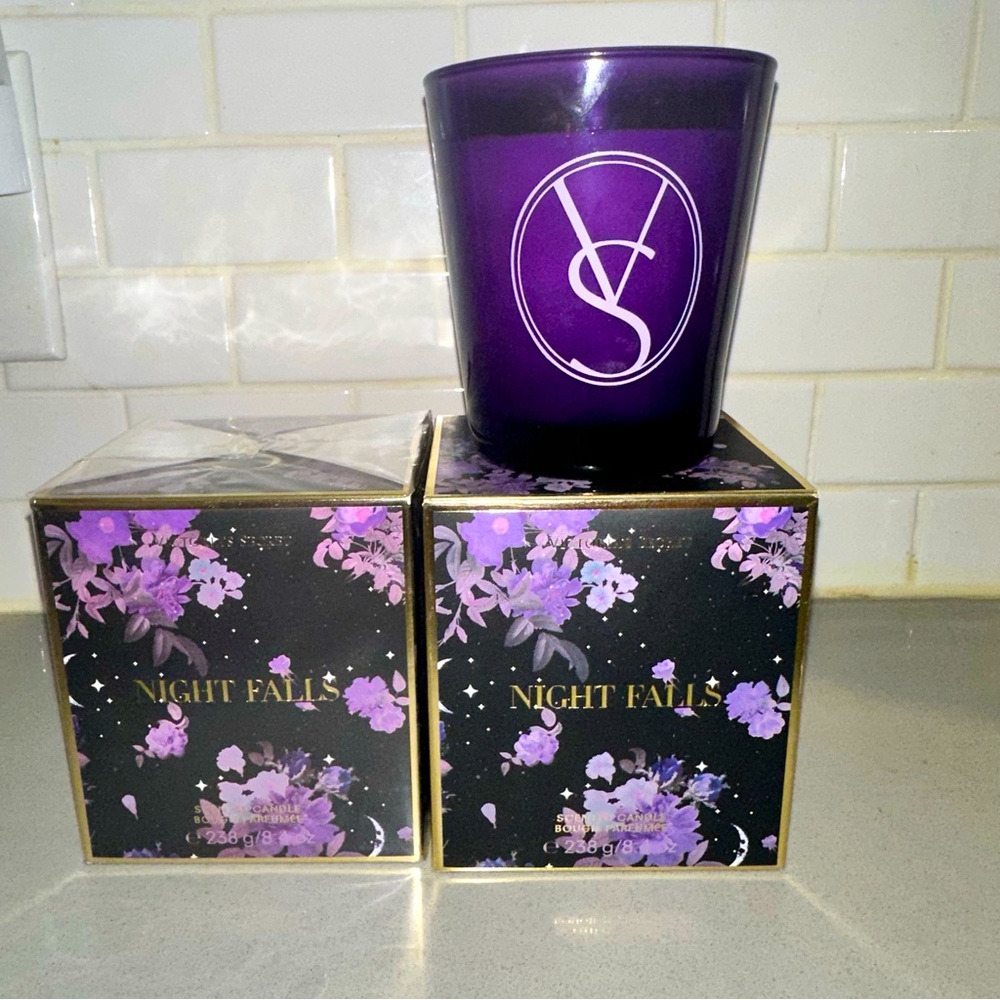 2 - Victoria Secret Night Falls Candles 8.4 Oz Each